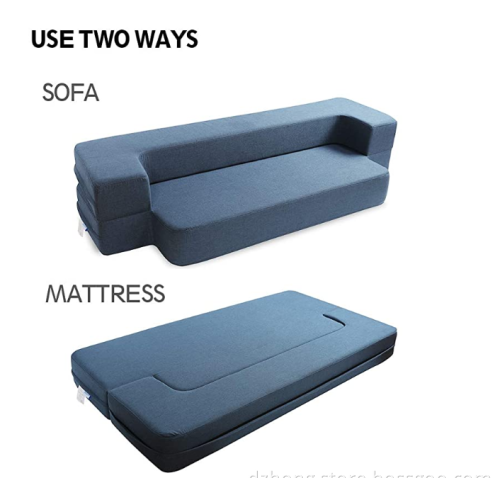 Folding Bed Couch Dark Blue Queen